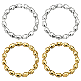 4 шт. 2 цвета 304 кольца из нержавеющей стали для женщин, рис