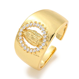 Покрытие стойки латунь микро паве кубический цирконий святое открытое манжетное кольцо, широкое кольцо для женщин, долговечный, без кадмия и без свинца