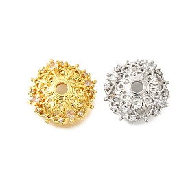 Колпачки для бусин из прозрачного кубического циркония с микропаве из латуни, долговечный, без кадмия и без свинца, стойки покрытие