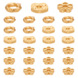 24 шт. 3 стили s925 бусины-разделители из стерлингового серебра, золотые