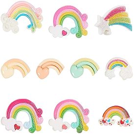 Resin Cabochons, Rainbow