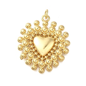 Латунные подвески, сердце прелести, без свинца и без кадмия, стойки покрытие, долговечный, с целью перехода в кольце