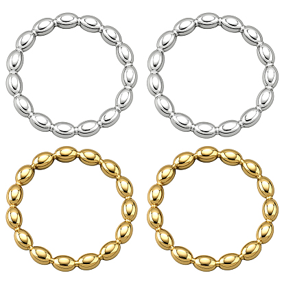 4 шт. 2 цвета 304 кольца из нержавеющей стали для женщин, рис