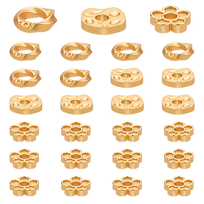 24 шт. 3 стили s925 бусины-разделители из стерлингового серебра, золотые