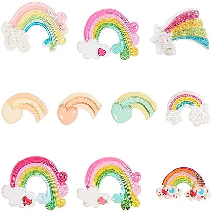 Resin Cabochons, Rainbow