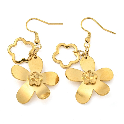 Ion Plating(IP) 304 Stainless Steel Earrings for Women, Flower