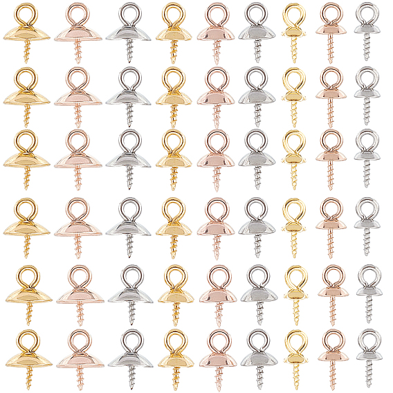 90шт 9 стиль 201 и 304 нержавеющая сталь 90шт стальной винт проушина штифт штифт скобы, за половину пробурено бисера