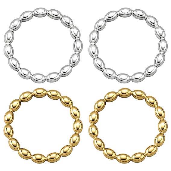 4 шт. 2 цвета 304 кольца из нержавеющей стали для женщин, рис