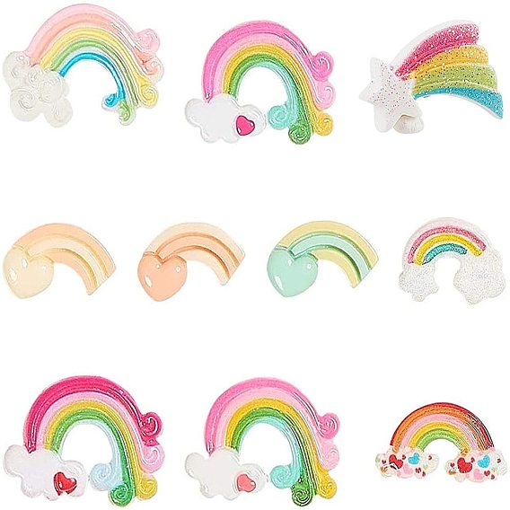Resin Cabochons, Rainbow