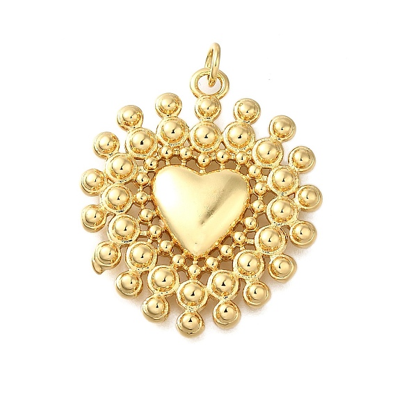 Латунные подвески, сердце прелести, без свинца и без кадмия, стойки покрытие, долговечный, с целью перехода в кольце