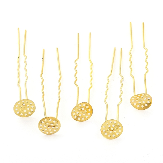 Electroplated Iron Hair Fork Findings, Real 18K Gold Plated