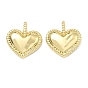 Латунные подвески, сердце прелести, долговечный, стойки покрытие, без кадмия и без свинца