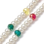 Christmas Glass Pearl Beaded Mobile Straps, with Glass Beads, Nylon Thread Mobile Accessories Decoration, Christmas Tree