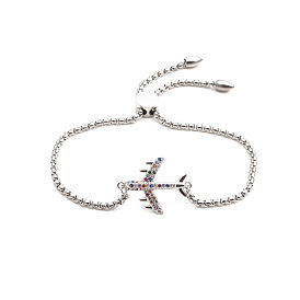 Stainless Steel Airplane Adjustable Women's Bracelet Chain