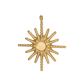 Солнце 304 подвески из нержавеющей стали с кабошонами, ионное покрытие (ip)