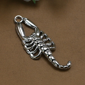 Vintage Silver Shrimp Scorpion Pendant Necklace Bag Accessories DIY Jewelry