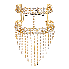 Máscara para ojos con borlas y cadena de aleación de diamantes de imitación para mujer, Máscara de mascarada sexy para fiesta de disfraces de Halloween