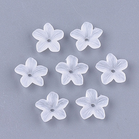 5 - tampons transparents en caoutchouc acrylique transparent, givré, fleur