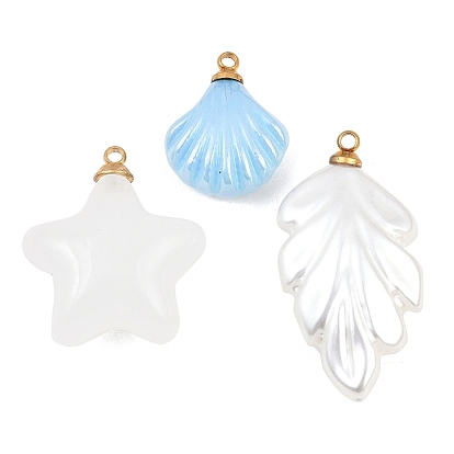 304 подвески из нержавеющей стали смолы, подвеска в виде звезды/ракушки/пера, золотые
