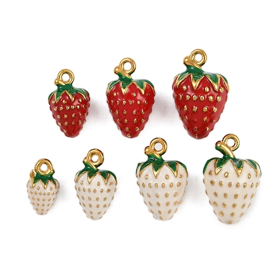 304 нержавеющей стальной эмали подвески, клубничное очарование, золотые