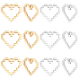 12 шт. 2 цвета 304 подвески из нержавеющей стали, сердце