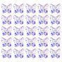 Nbeads 120Pcs Transparent Glass Beads, Faceted Butterfly