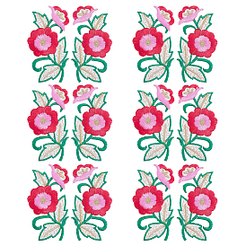 12Pcs Polyester Cotton Computerized Embroidery Thread Iron on Sew On Patches, Cloth Appliques, Flower