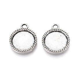 Сеттинги для кабошонов или кулона, сплав, тибетский стиль , без кадмия и без свинца, плоско-круглые