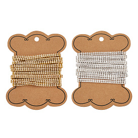 4 ярды 2 цвета латунные стразы стразы цепи, двухрядные цепочки для чашек со стразами, с карточной бумагой