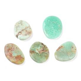 Natural Chrysoprase Oval Palm Stone, Reiki Healing Pocket Stone for Anxiety Stress Relief Therapy