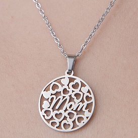 201 ожерелье в форме сердца из нержавеющей стали с подвеской в виде слова «мама» на День матери