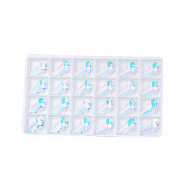 Заостренные стеклянные подвески со стразами, граненые, крыло