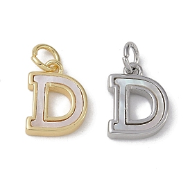 Brass Pave Shell Letter D Charms