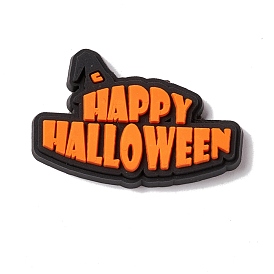 Halloween Theme PVC Cabochons, Word Happy Halloween