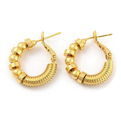 Boucles d'oreilles créoles plates et rondes en laiton plaqué à crémaillère, plaqué longue durée, sans cadmium et sans plomb