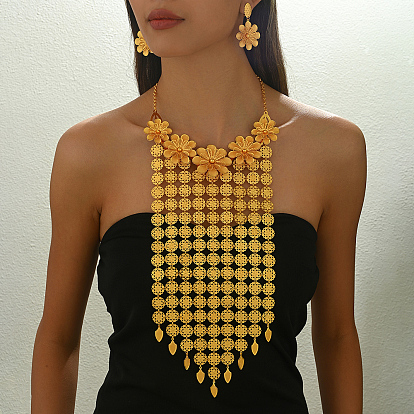 Роскошные ближневосточные железные цветочные подвески и комплекты серег для женщин