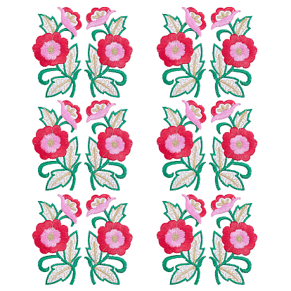 12 Stück Polyester-Baumwolle, computergesteuertes Stickgarn, zum Aufbügeln oder Aufnähen, Stoffapplikationen, Blume