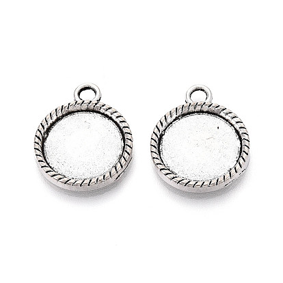 Сеттинги для кабошонов или кулона, сплав, тибетский стиль , без кадмия и без свинца, плоско-круглые