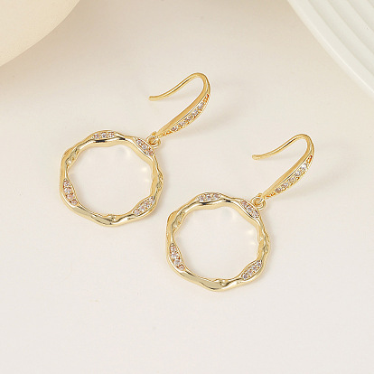 Metal Jewelry European and American Big Circle Pendant Earrings - Minimalist and Fashionable