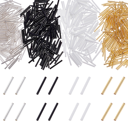 800шт 4 цвета стеклянные круглые бусины стеклярус, металлических цветов