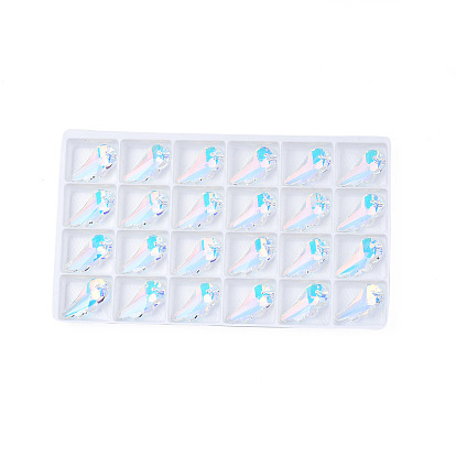 Заостренные стеклянные подвески со стразами, граненые, крыло