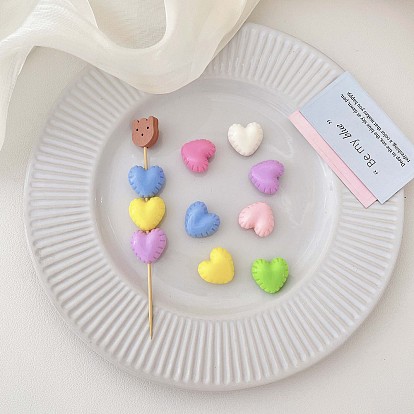 Opaque Acrylic Beads, Heart