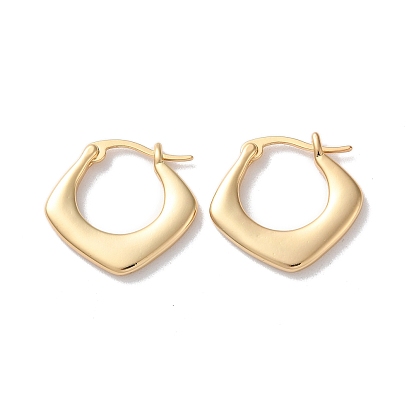 Rhombus Brass Hoop Earrings for Women