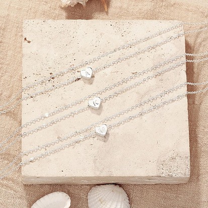 201 двухслойные браслеты для щиколотки из нержавеющей стали в форме сердца с инициалами для женщин, цвет нержавеющей стали, не тускнеет