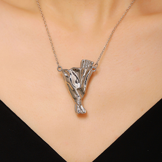 Alloy Bouquet Pendant Necklaces for Dried Flower