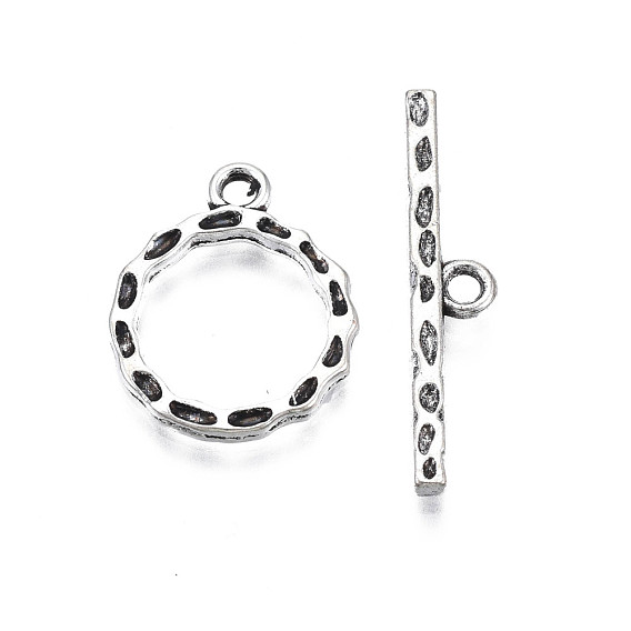 Tibetan Style Alloy Toggle Clasps, Cadmium Free & Lead Free, Ring