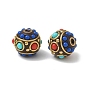 Brass & Resin & Polymer Clay Beads, Round, Golden