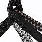 9 Yards 3 Styles Polyester Ribbon, for DIY Handmade Craft, Hair Bowknots and Gift Decoration, Black/Gray Color Palette