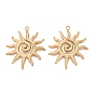 304 Stainless Steel Pendants, Spiral Sun Charms