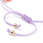 Resin Evil Eye Braided Bead Bracelet, Crystal Rhinestone Hamsa Hand Link Bracelet for Women